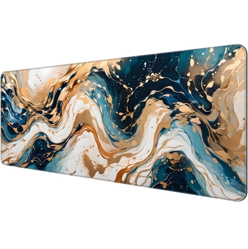 Abstract Multicolored Wave Art Desk Mat-Comfortable, Non-Slip, and Smooth